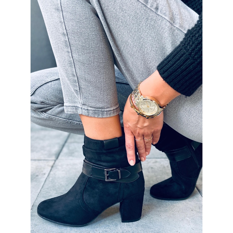 Bottines à talons en daim Terr Black noir 1