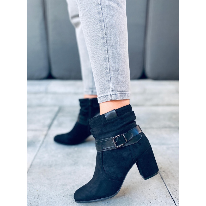 Bottines à talons en daim Terr Black noir 2