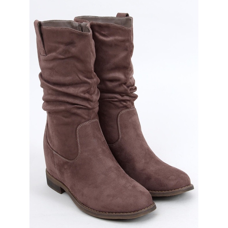 Boots sur un compensé Sylla Khaki caché beige gris 1