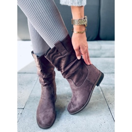Boots sur un compensé Sylla Khaki caché beige gris 2
