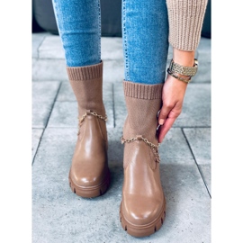 Bottines chaussettes Mona Kaki beige 2 Bottines chaussettes Mona Kaki beige 2