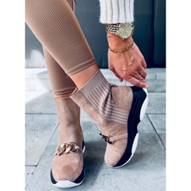 Bottines chaussettes avec chaîne Simma LT.KHAKI beige 4