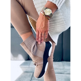 Bottines chaussettes avec chaîne Simma LT.KHAKI beige 5