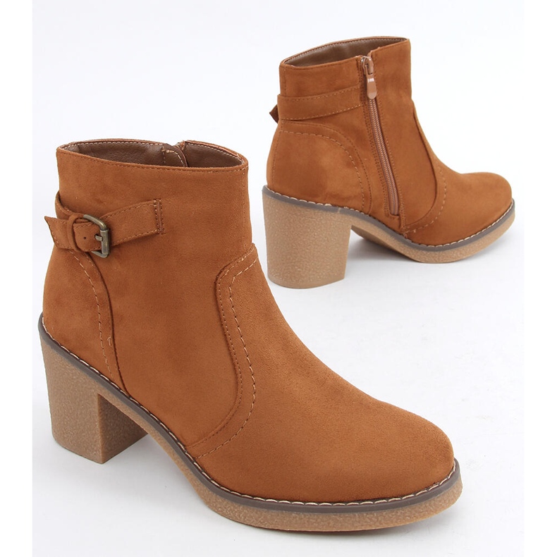 Boots sur talon caoutchouc Retta Camel brun 1