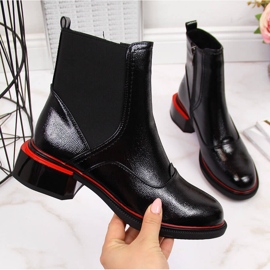 Bottines Jodhpur en cuir verni noir pour femme Filippo le noir 2