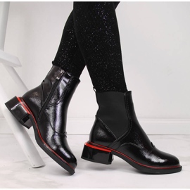 Bottines Jodhpur en cuir verni noir pour femme Filippo le noir 1