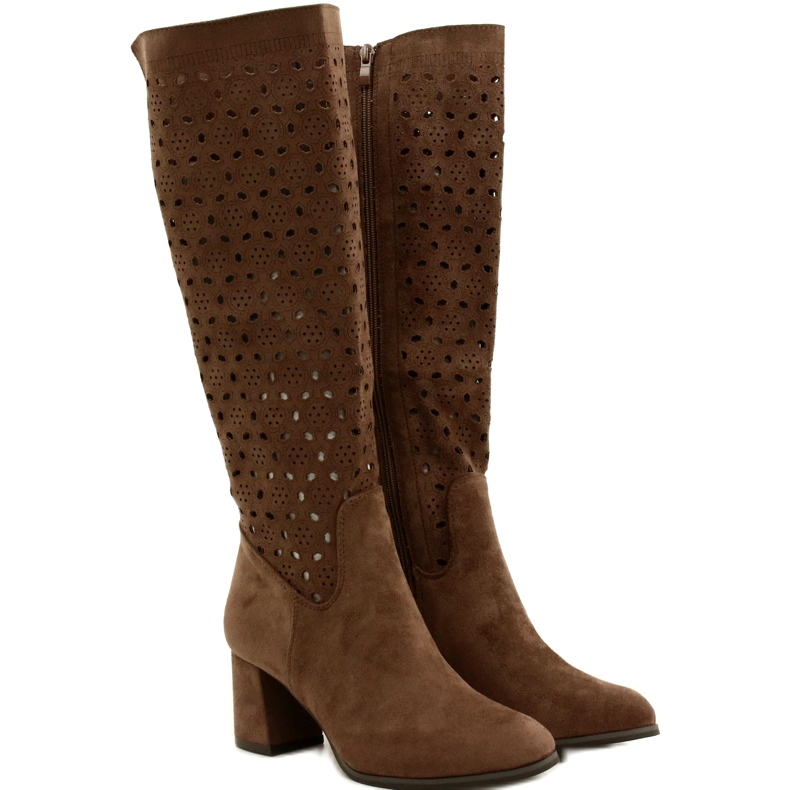 M.Daszyński Bottes ajourées sur poteau marron SA156-10 brun 2