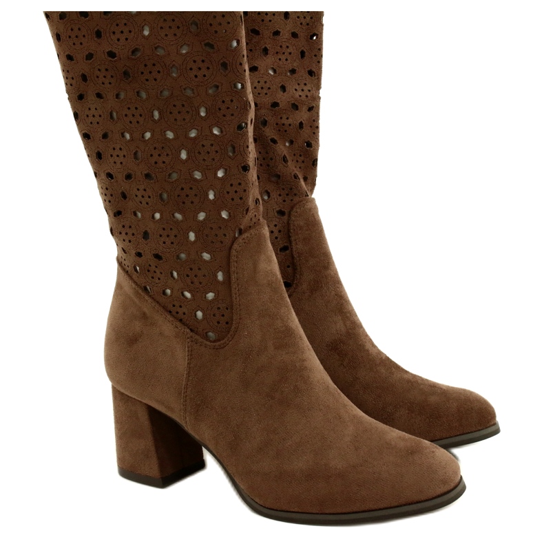 M.Daszyński Bottes ajourées sur poteau marron SA156-10 brun 4