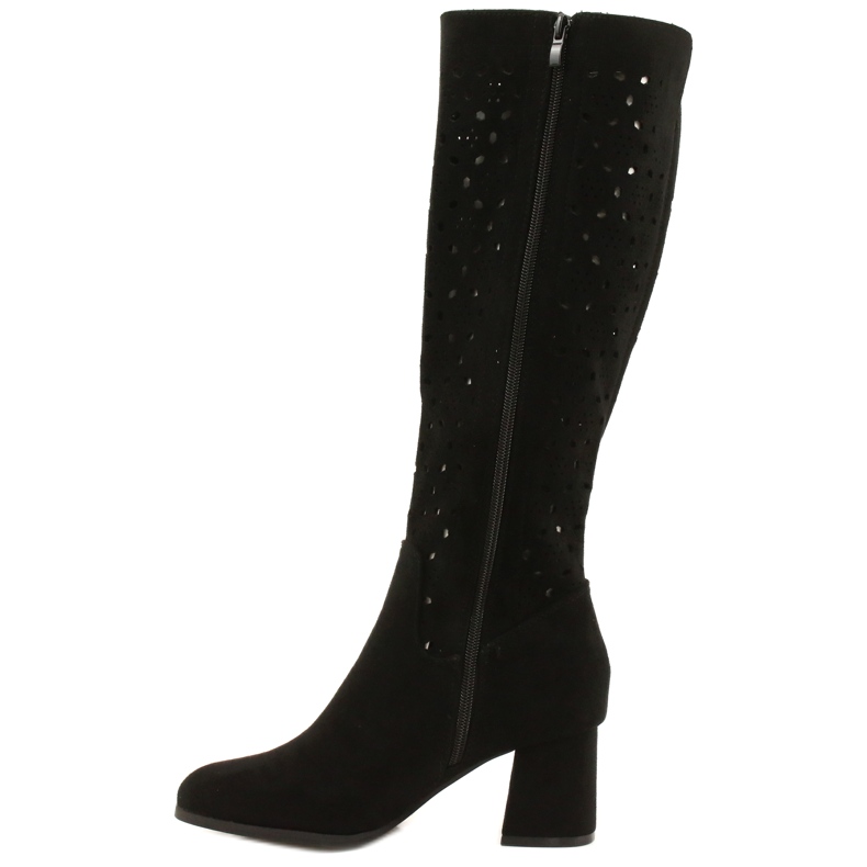 M.Daszyński Bottes Ajourées Sur Une Barre Noir SA156-10 le noir 1