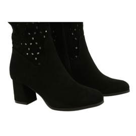 M.Daszyński Bottes Ajourées Sur Une Barre Noir SA156-10 4