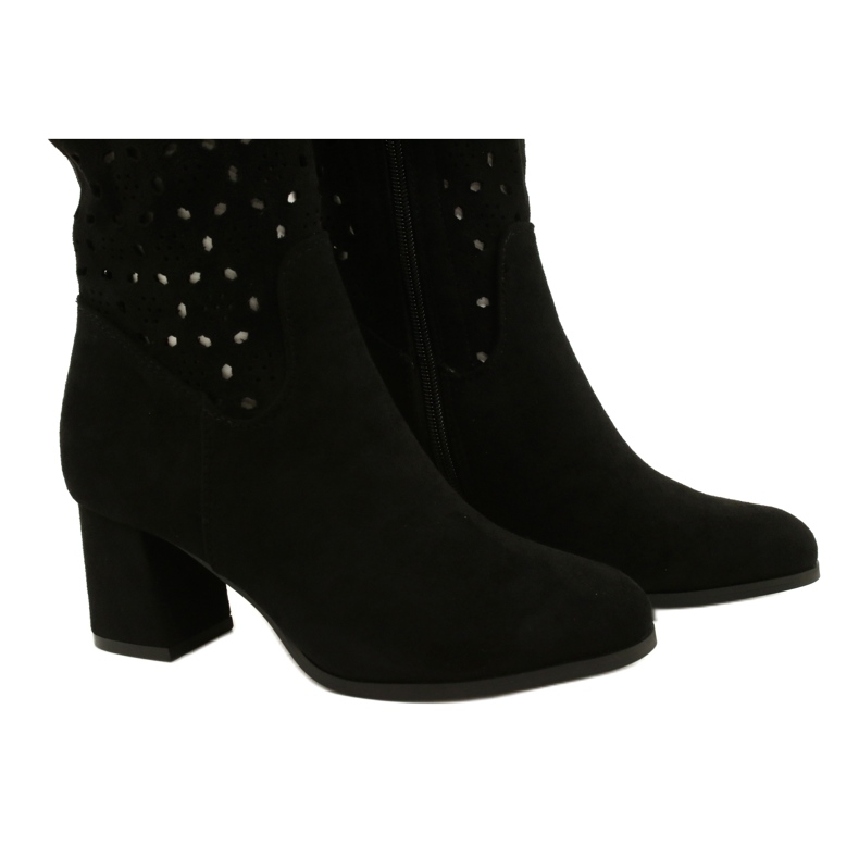 M.Daszyński Bottes Ajourées Sur Une Barre Noir SA156-10 le noir 4