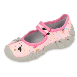 Chaussons enfants Befado 109P248 rose avec un nœud 1