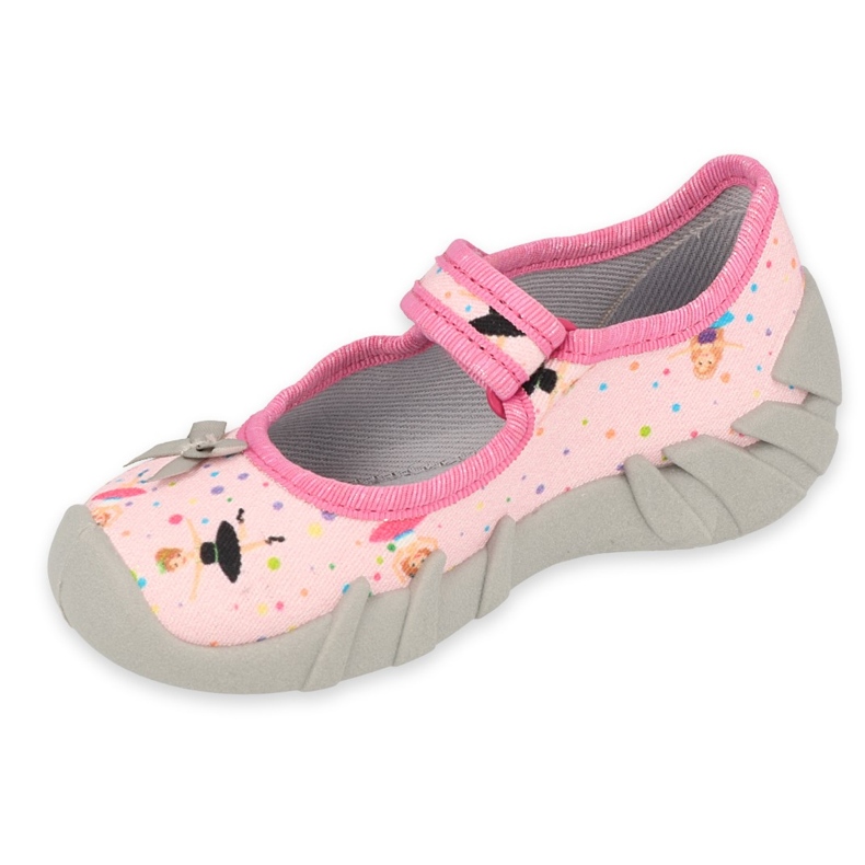 Chaussons enfants Befado 109P248 rose avec un nœud 1