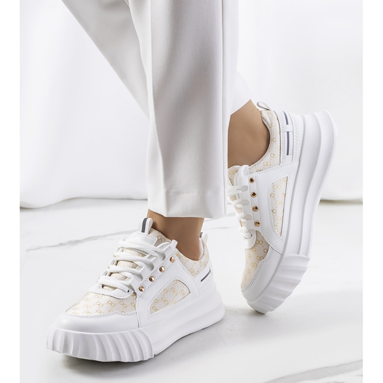 Baskets Heleno beiges blanc 1