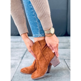 Bottes de cowboy à talons hauts de Seed Camel brun 3