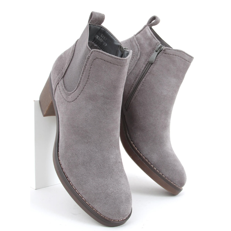 Bottines à talons larges Fill Grey gris 2