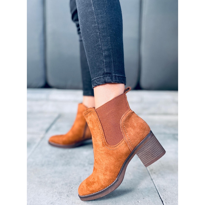 Bottines à talons larges Fill Camel brun 1