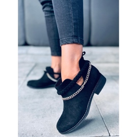 Bottines ajourées avec chaîne en Cupro Noir le noir 4