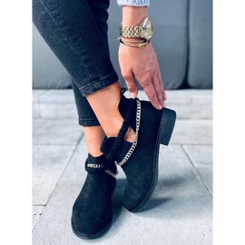 Bottines ajourées avec chaîne en Cupro Noir le noir 5