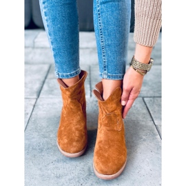 Bottes sur un talon compensé Deer Camel caché brun 3