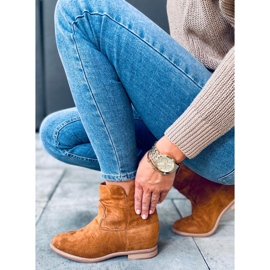 Bottes sur un talon compensé Deer Camel caché brun 4