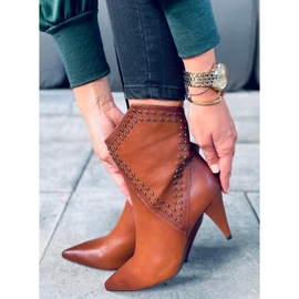 Bottines à talons Girme Camel brun 5