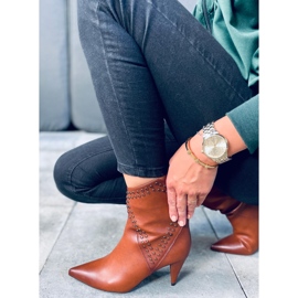 Bottines à talons Girme Camel brun 4