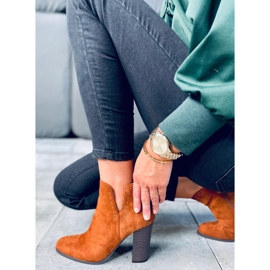 Bottines à talons de Nora Camel brun 4