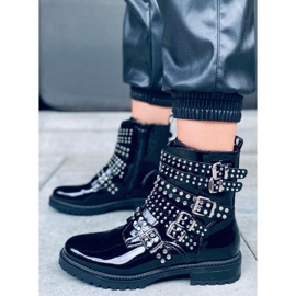 Boots laquées à clous Tatum Black Mirror le noir 1