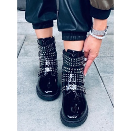 Boots laquées à clous Tatum Black Mirror le noir 3