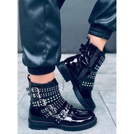 Boots laquées à clous Tatum Black Mirror le noir 4