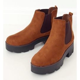 Bottines Chelsea sur semelle haute Samanti Camel brun 1