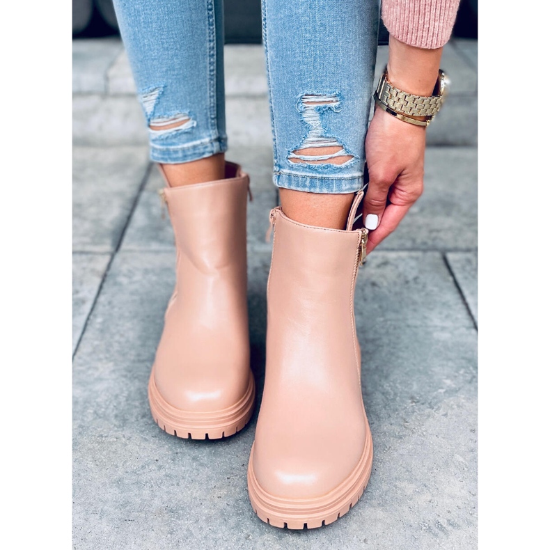 Bottines plates femme Janine beige 2