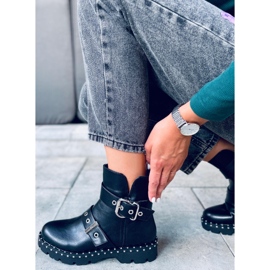 Bottes militaires à clous Soprano Black le noir 2