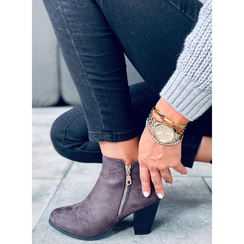 Bottes à talon en daim Antone Grey gris 2