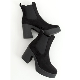 Boots à talon caoutchouc Amelda Noir 1