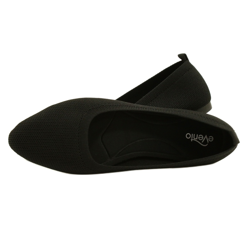 Evento Ballerines tricotées noires confortables 21BL02-4030 Noir le noir 5