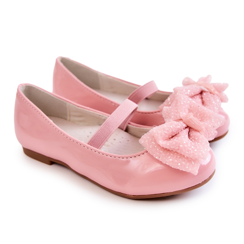 S.Barski Ballerines Enfant Laquées Avec Nœud Rose Zolly 5