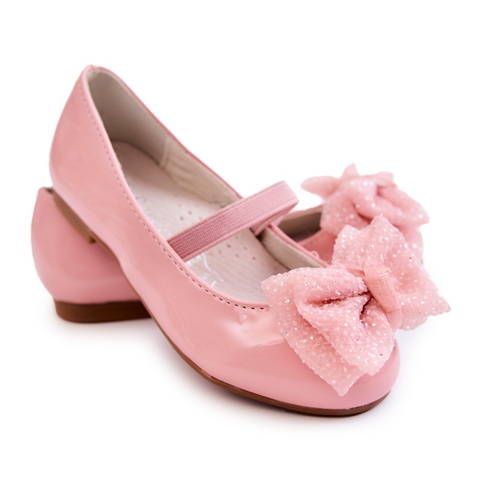 S.Barski Ballerines Enfant Laquées Avec Nœud Rose Zolly 3
