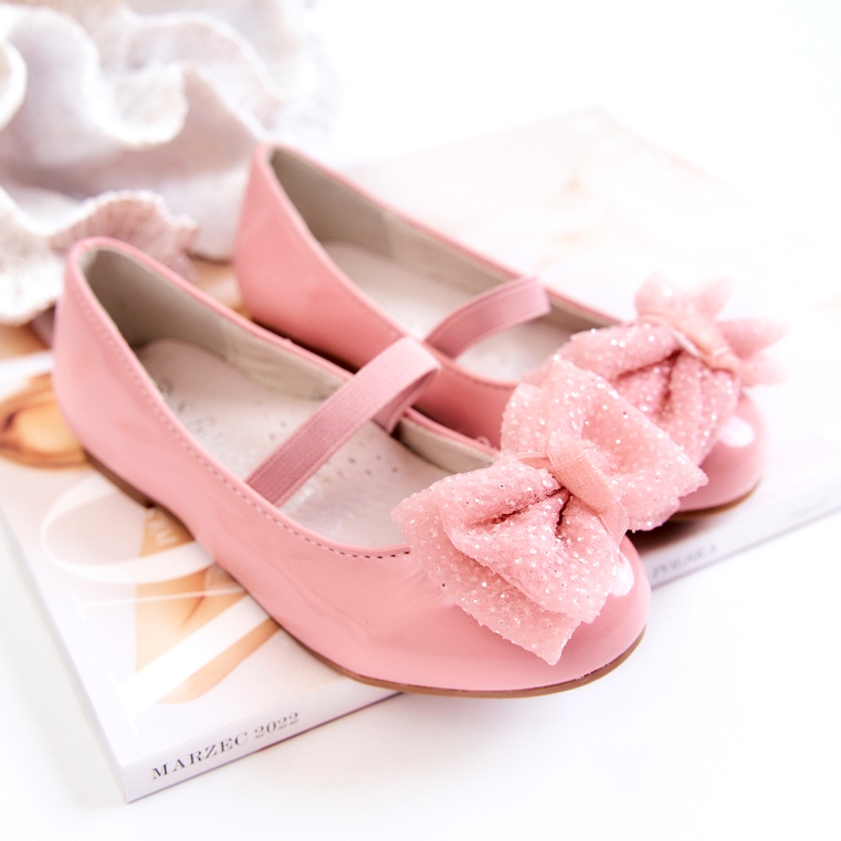 S.Barski Ballerines Enfant Laquées Avec Nœud Rose Zolly 4