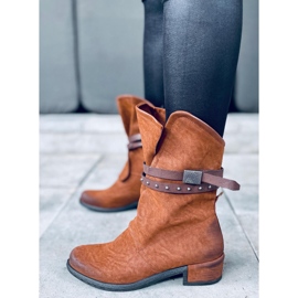 Boots militaire femme Aina Camel brun 5