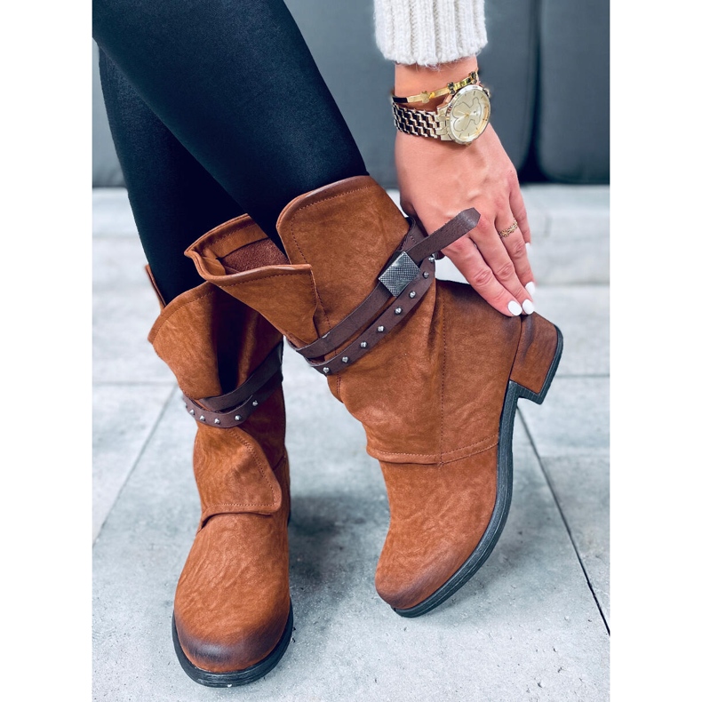 Boots militaire femme Aina Camel brun 1