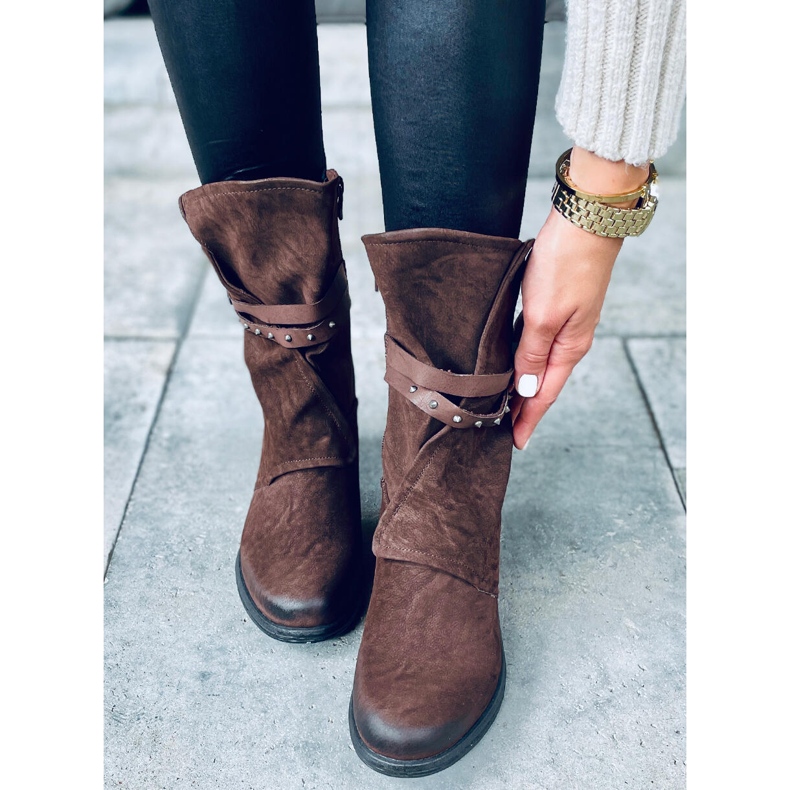 Boots militaire femme Aina Marron brun 1 Boots militaire femme Aina Marron brun 1