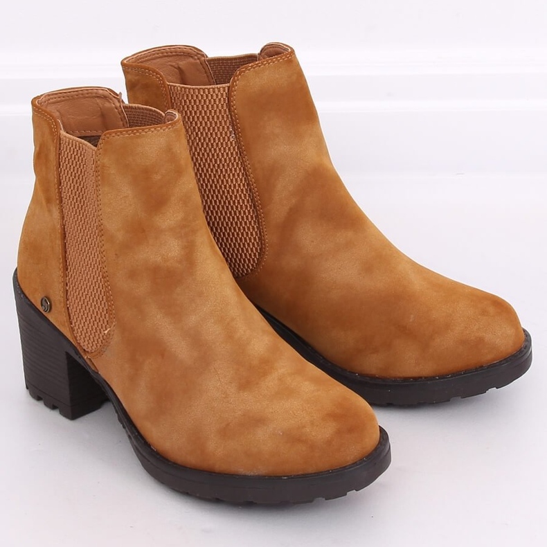 Bottines chelsea talons hauts Balea Camel brun 2