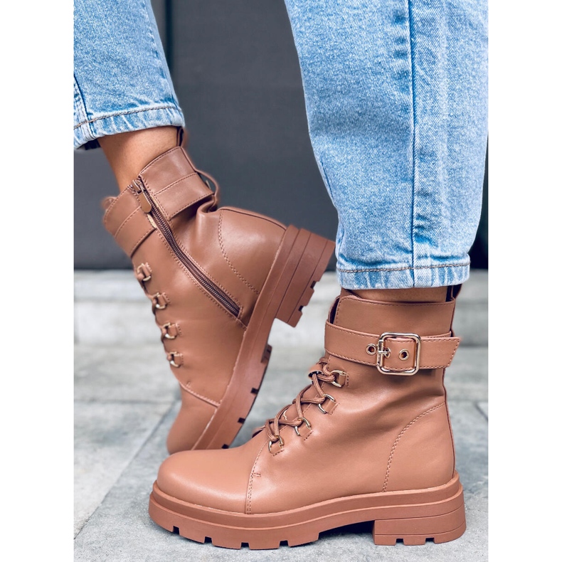 Bottes militaires Pomona Camel brun 2
