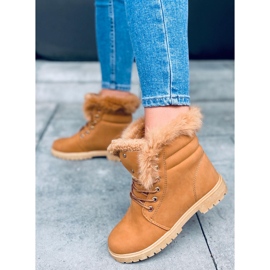 Bottes bois femme Well Camel brun 1