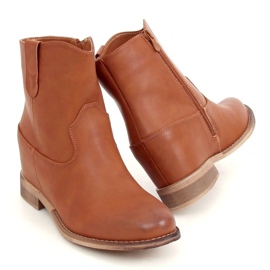 Bottes sur un talon compensé Austin Camel caché brun 1