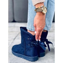 Bottes de neige Emusy avec nœuds Stella Blue bleu marine 1