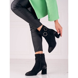 T.Sokolski Bottes pour femmes en daim noir Sokolski sur un poteau large le noir 1