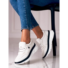 Baskets Vinceza blanches à semelle épaisse 1